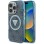 Guess IML Metal Glitter 4G Circle Triangle MagSafe Case for iPhone 16 Pro Max - Blue