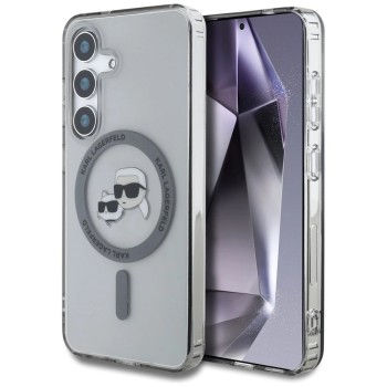 Karl Lagerfeld Button Karl &amp;amp; Choupette Heads Printed Logo MagSafe Samsung Galaxy S25 case black