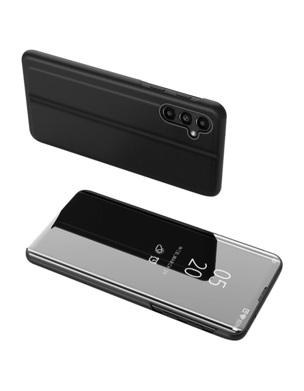 Clear View Case cover for Samsung Galaxy A14 flip cover black