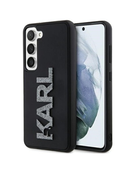 Karl Lagerfeld 3D Rubber Glitter Logo case for Samsung Galaxy S23 - black