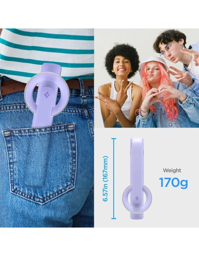Spigen S571W MagSafe Bluetooth Selfie Stick with Tripod - Purple Spigen S571W MagSafe Bluetooth Selfie Stick with Tripod - Purple