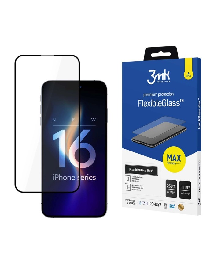 Tempered glass 3mk FlexibleGlass Max for iPhone 16 Pro