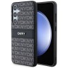 DKNY Leather Mono Stripe &amp;amp; Metal Logo case for Samsung Galaxy S24+ - black