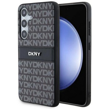 DKNY Leather Mono Stripe &amp;amp; Metal Logo case for Samsung Galaxy S24+ - black