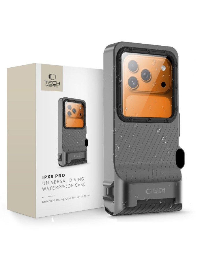 Tech-Protect IPX8 Pro Waterproof Phone Case - Gray and Black Tech-Protect IPX8 Pro Waterproof Phone Case - Gray and Black