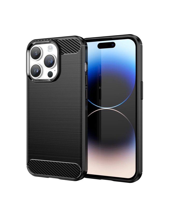 Carbon Case iPhone 14 Pro Max flexible gel back cover black Carbon Case iPhone 14 Pro Max flexible gel back cover black