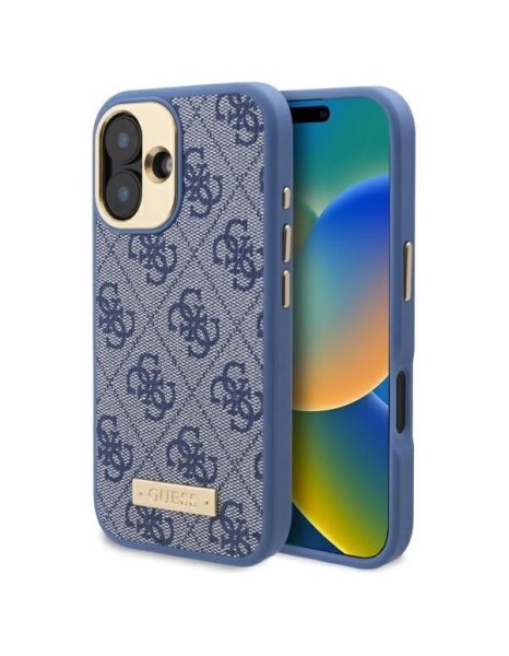 Guess 4G Logo Plate MagSafe Case for iPhone 16 Plus - Blue Guess 4G Logo Plate MagSafe Case for iPhone 16 Plus - Blue