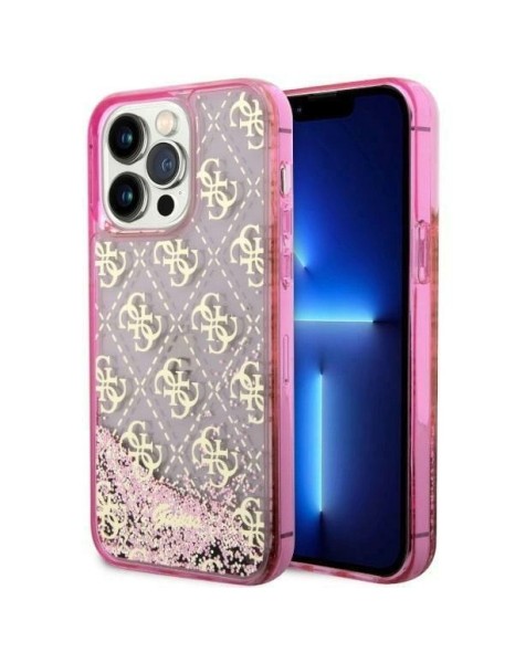 Guess GUHCP14LLC4PSGP iPhone 14 Pro 6.1" pink/pink hardcase Liquid Glitter 4G Transculent Guess GUHCP14LLC4PSGP iPhone 14 Pro 6.1" pink/pink hardcase Liquid Glitter 4G Transculent