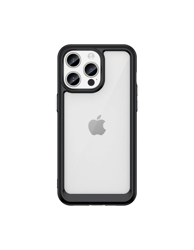 iPhone 15 Pro Max Outer Space Reinforced Case with Flexible Frame - Black