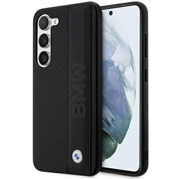 Case BMW BMHCS23M22RDPK S23+ S916 black/black hardcase Leather Textured &amp;amp; Stripe