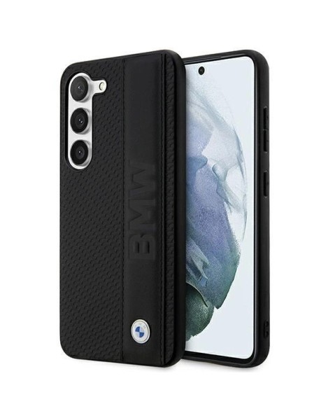 Case BMW BMHCS23M22RDPK S23+ S916 black/black hardcase Leather Textured &amp;amp; Stripe