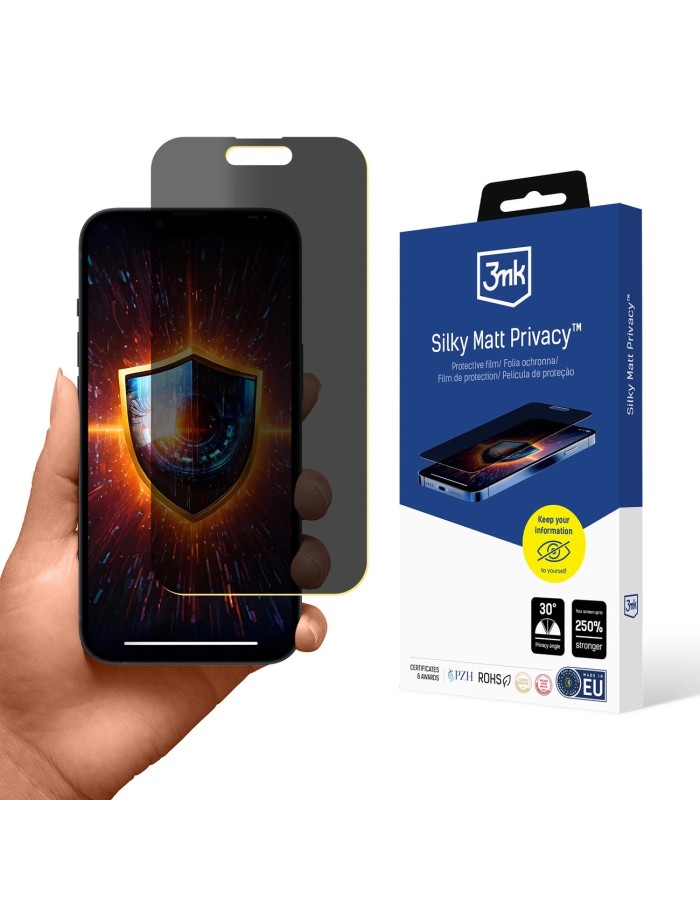 Privacy Film 3mk Silky Matt Privacy for Apple iPhone 15 Privacy Film 3mk Silky Matt Privacy for Apple iPhone 15
