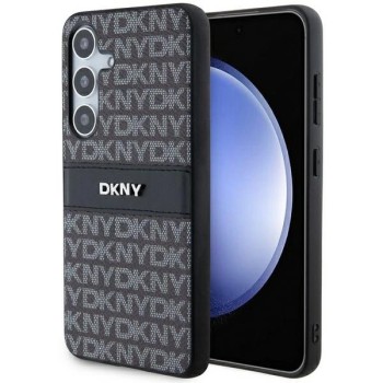 DKNY Leather Mono Stripe &amp;amp; Metal Logo case for Samsung Galaxy S24 - black