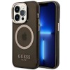 Guess GUHMP14XHTCMK iPhone 14 Pro Max 6.7" black/black hard case Gold Outline Translucent MagSafe