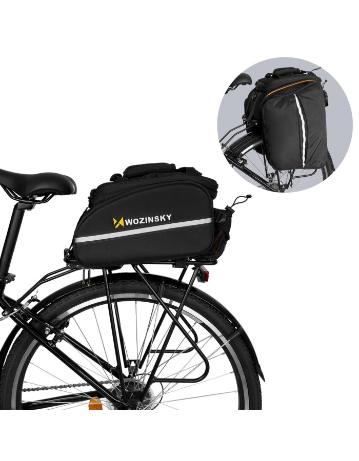 Wozinsky large bike rack bag 35l + rain cover black (WBB19BK) Wozinsky large bike rack bag 35l + rain cover black (WBB19BK)