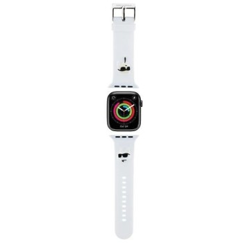 Karl Lagerfeld 3D Rubber Karl&amp;Choupette Heads strap for Apple Watch 42/44/45/49mm - white