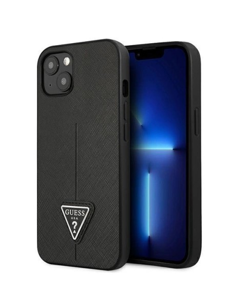Guess GUHCP13SPSATLK iPhone 13 mini 5,4 "black / black hardcase SaffianoTriangle Logo