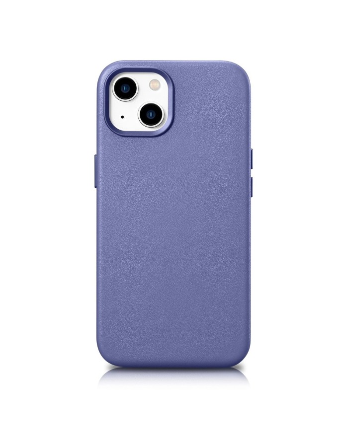 iCarer Case Leather Cover Genuine Leather iPhone 14 Plus Light Purple (MagSafe Compatible)