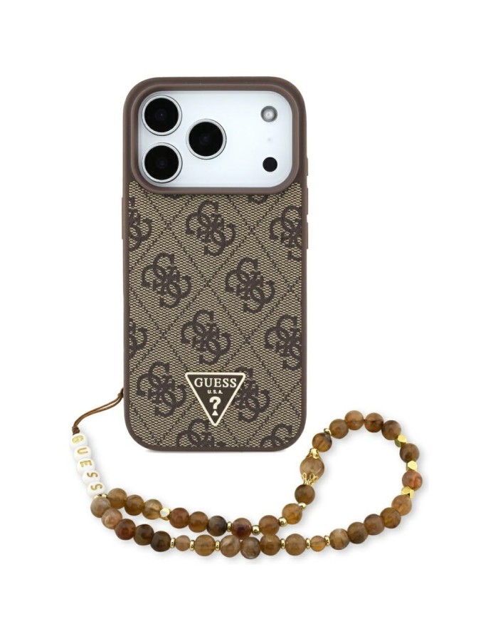 Guess 4G Strap Triangle Logo MagSafe case for iPhone 17 Pro - brown Guess 4G Strap Triangle Logo MagSafe case for iPhone 17 Pro - brown