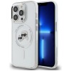 Karl Lagerfeld IML Metal Karl &amp;amp; Choupette Head MagSafe iPhone 14 Pro Case - White