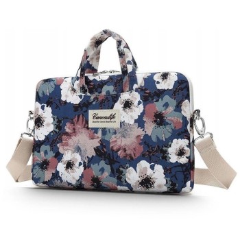 Canvaslife Briefcase 15-16&amp;#39;&amp;#39; Laptop Bag - Navy Blue and White