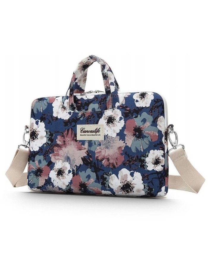 Canvaslife Briefcase 15-16&amp;#39;&amp;#39; Laptop Bag - Navy Blue and White