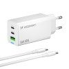 Wozinsky GaN 65W Charger with USB-A 2xUSB-C Ports with 65W USB-C Cable - White Wozinsky GaN 65W Charger with USB-A 2xUSB-C Ports with 65W USB-C Cable - White