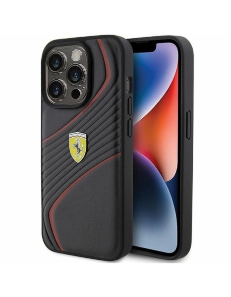 Ferrari Twist Metal Logo case for iPhone 15 Pro - black Ferrari Twist Metal Logo case for iPhone 15 Pro - black