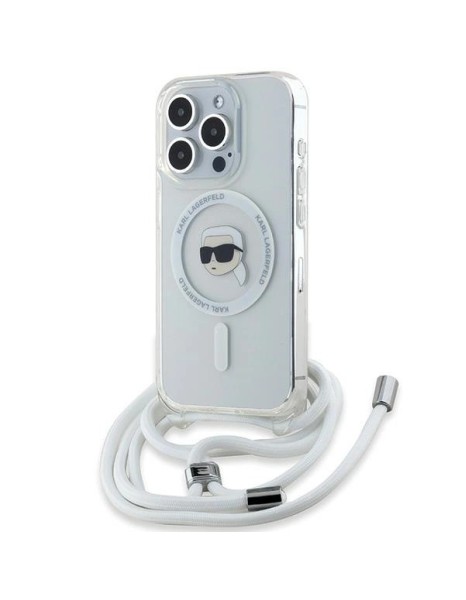 Karl Lagerfeld Crossbody IML Karl Head MagSafe case for iPhone 15 Pro - transparent