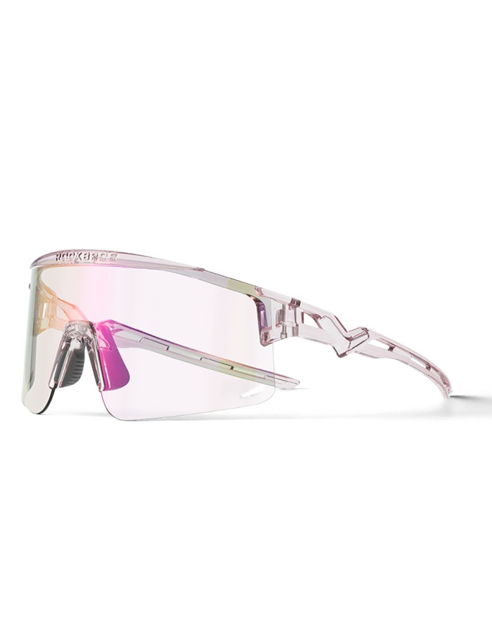 Rockbros Cycling Glasses Photochromic, with UV Protection and Corrective Insert, Clear - Purple