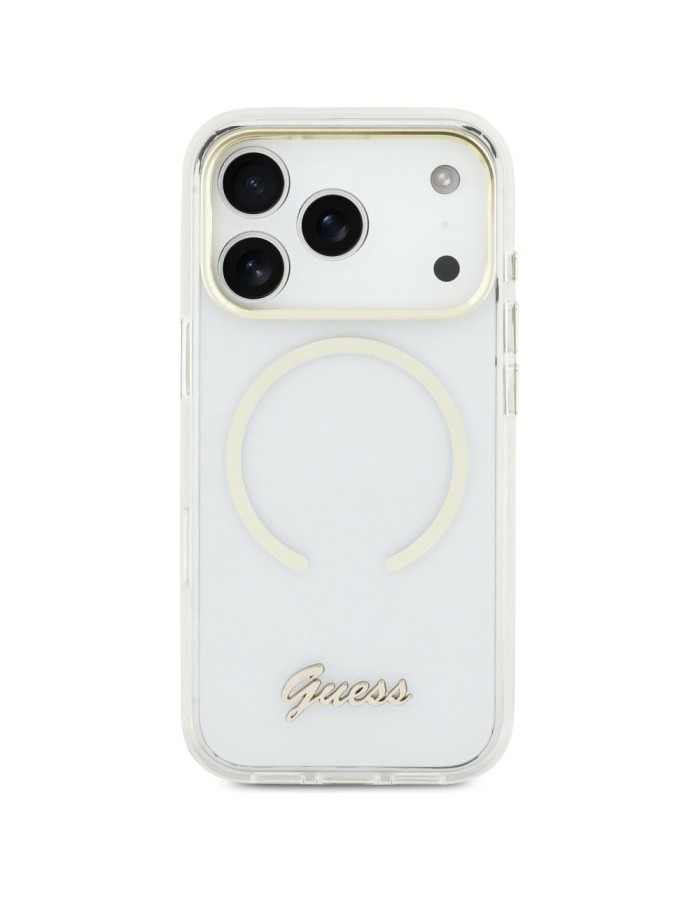 Guess IML Script Metal MagSafe Case for iPhone Air - Clear