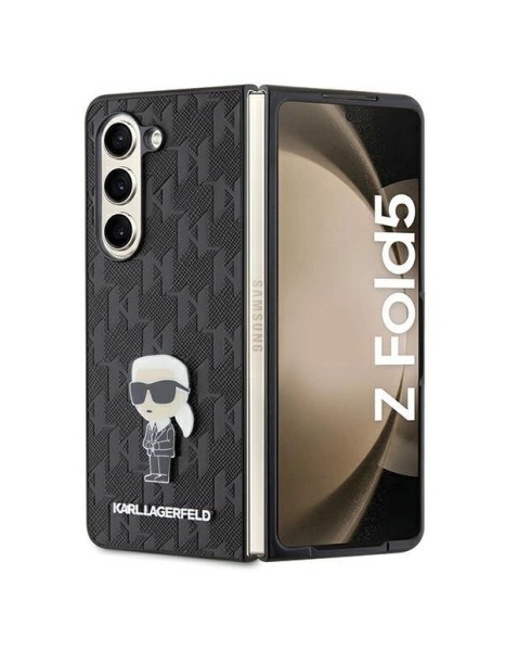 Karl Lagerfeld Saffiano Monogram Ikonik Pin case for Samsung Galaxy Z Fold 5 - black