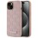 Karl Lagerfeld Leather Monogram Metal Logo MagSafe iPhone 15 Case - Pink