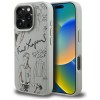 Karl Lagerfeld Grained Pattern &amp;amp; Logo MagSafe Case for iPhone 16 Pro - Gray