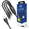 3mk Hyper Cable N-SERIES 3 in 1 USB-A / Lightning / Micro 1.2m 9V/2A 18W - black 3mk Hyper Cable N-SERIES 3 in 1 USB-A / Lightning / Micro 1.2m 9V/2A 18W - black