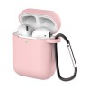 Case for AirPods 2 / AirPods 1 silicone soft case for headphones + keychain carabiner pendant pink (case D) Case for AirPods 2 / AirPods 1 silicone soft case for headphones + keychain carabiner pendant pink (case D)