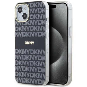 DKNY IML Mono &amp;amp; Stripe MagSafe Case for iPhone 15 Plus / 14 Plus - Black