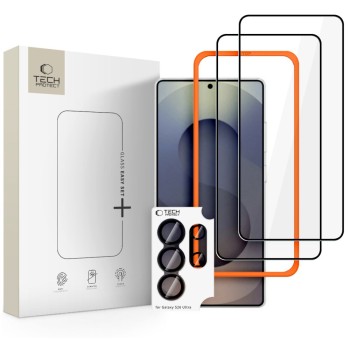 Tech-Protect Easy Set+ 3-Pack Tempered Glass for Samsung Galaxy S26 Ultra - Black