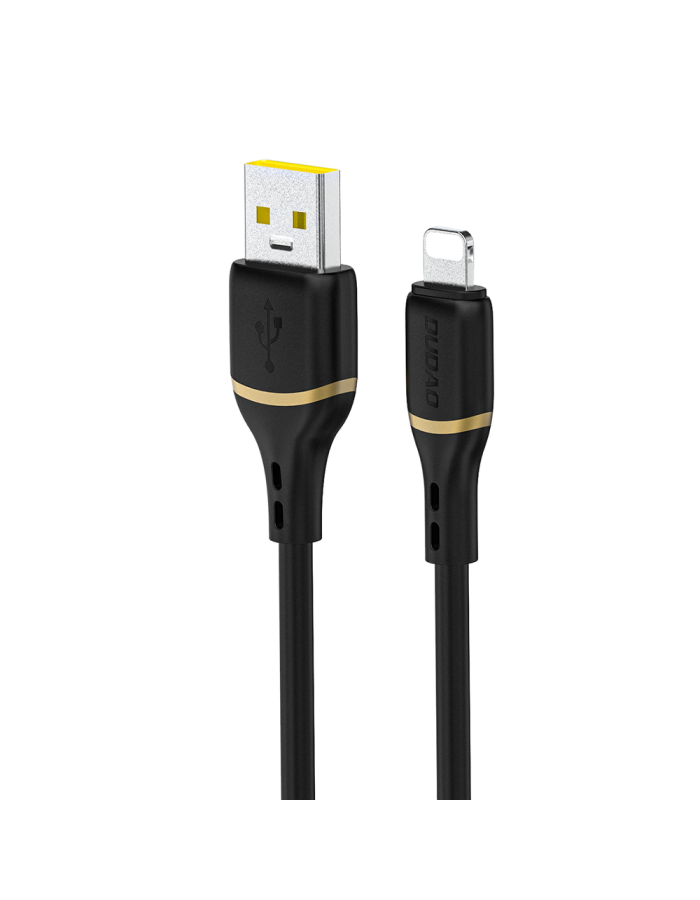 Dudao L25L 30W USB-A - Lightning Cable with Soft Silicone Braid Lightning 1m - Black