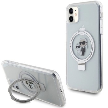 Karl Lagerfeld KLHMN61HMRSKCH iPhone 11 / Xr 6.1" white/white hardcase Ring Stand Karl&amp;amp;Choupette MagSafe