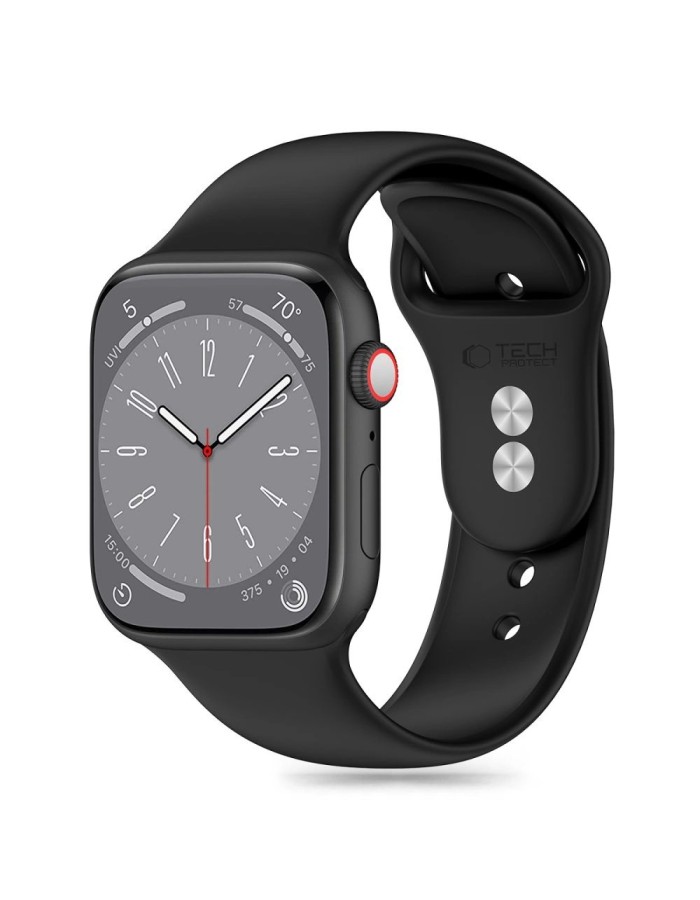 Tech-Protect Silicone Strap for Apple Watch 4 / 5 / 6 / 7 / 8 / 9 / SE (38 / 40 / 41 mm) - Black
