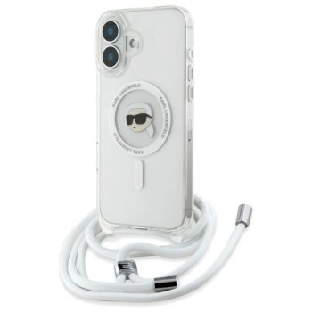 Karl Lagerfeld Crossbody IML Karl Head Magsafe Case for iPhone 16 - Clear