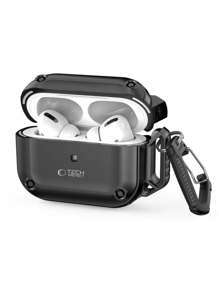 Tech-Protect Rough Hook Case with Carabiner for Apple AirPods Pro 1 / 2 - Black