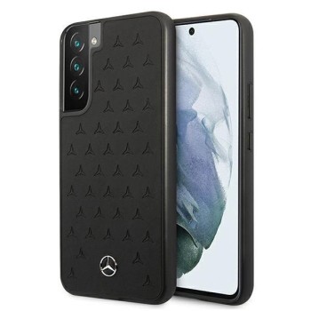 Mercedes Leather Stars Pattern Case for Samsung Galaxy S22+ - Black