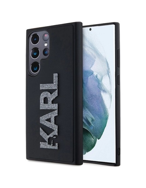 Karl Lagerfeld 3D Rubber Glitter Logo case for Samsung Galaxy S24 Ultra - black