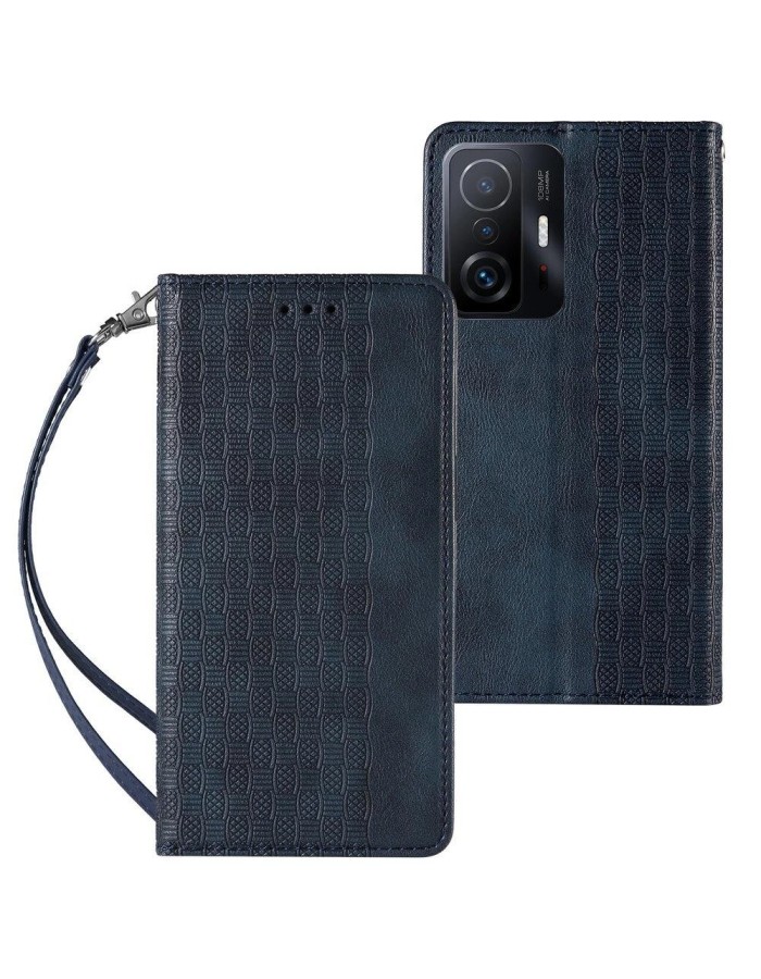 Magnet Strap Case Case for Samsung Galaxy A13 5G Pouch Wallet + Mini Lanyard Pendant Blue