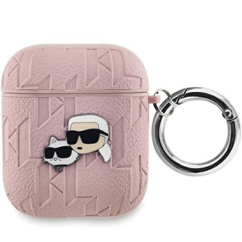 Karl Lagerfeld Monogram Karl &amp;amp; Choupette Head case for AirPods 1 / 2 - pink