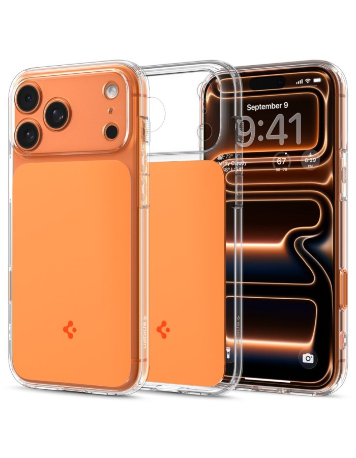 Spigen Thin Fit MagSafe Case for iPhone 17 Pro Max - Clear Orange Spigen Thin Fit MagSafe Case for iPhone 17 Pro Max - Clear Orange