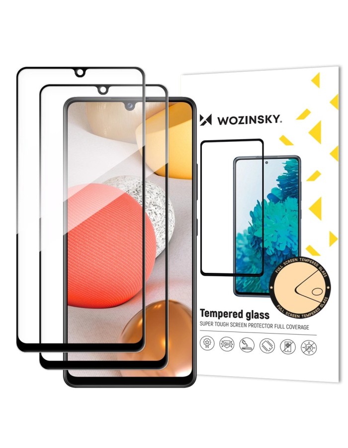Wozinsky 2x Tempered Glass Full Glue Super Tough Screen Protector Full Coveraged with Frame Case Friendly for Samsung Galaxy A42 5G black Wozinsky 2x Tempered Glass Full Glue Super Tough Screen Protector Full Coveraged with Frame Case Friendly for Samsung Galaxy A42 5G black