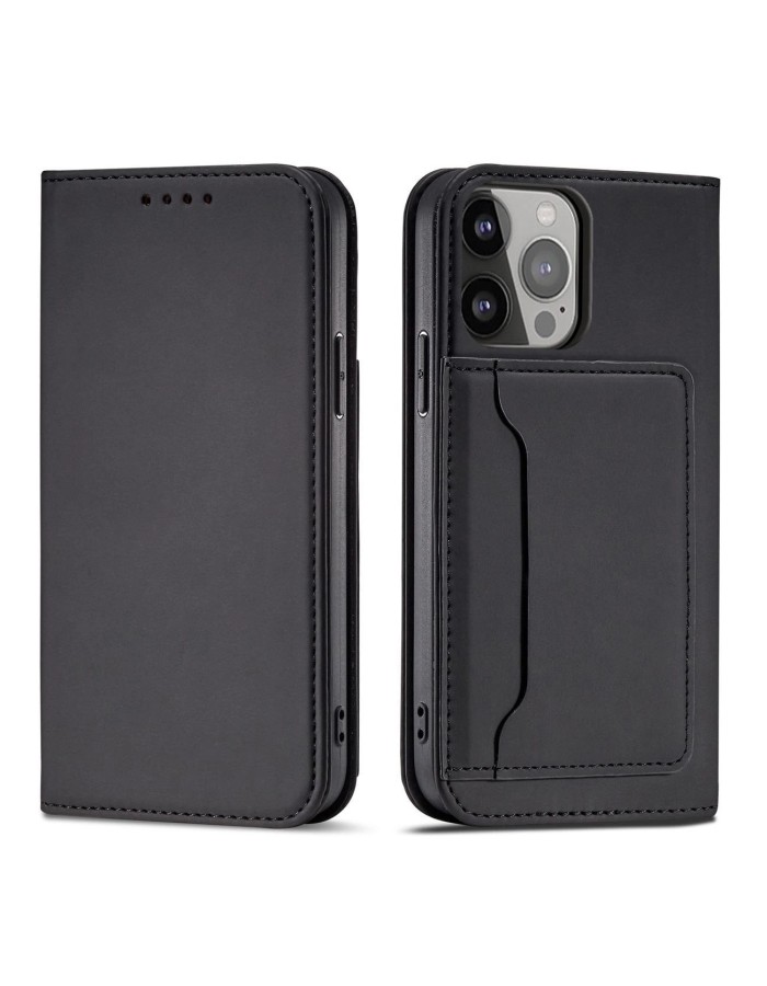 Magnet Card Case case for iPhone 14 Plus flip cover wallet stand black